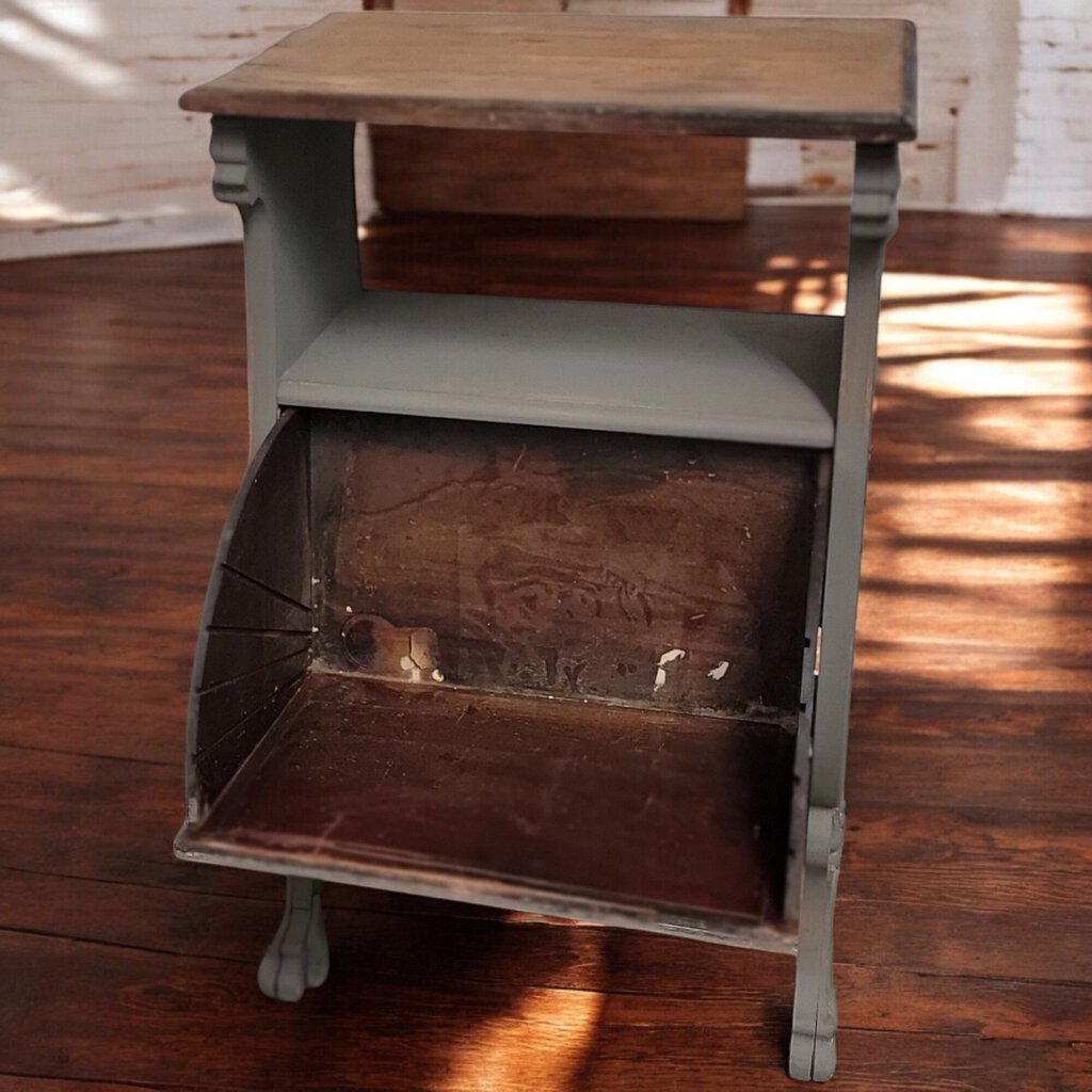 6152 Antique Shabby Gray Kitchen #Island with Storage Bin