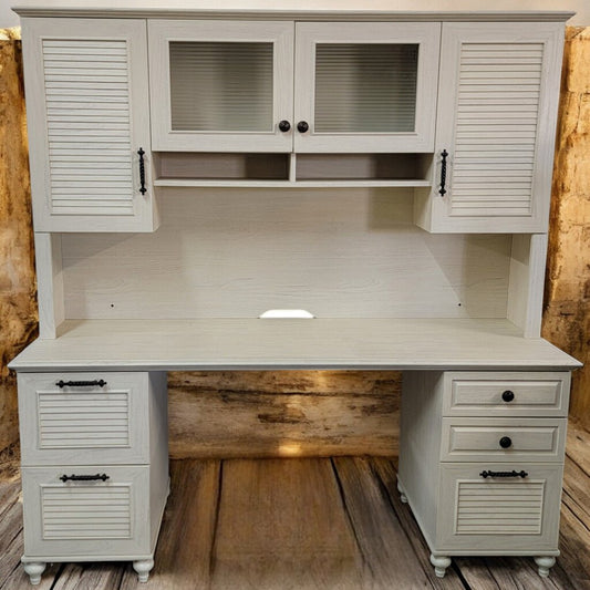 6161 Washed Oak Cottage Style Whole Office #Desk with Hutch