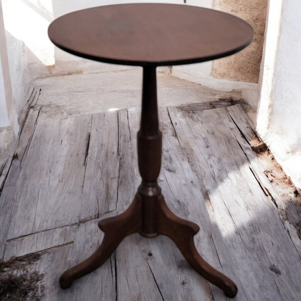 6165 Vintage Maple Pedestal Side #Table