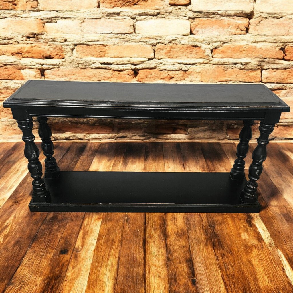 6198 Shabby Black 2 Tier #Console