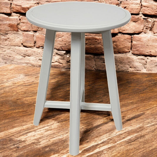 6205 Small Round White Accent Table