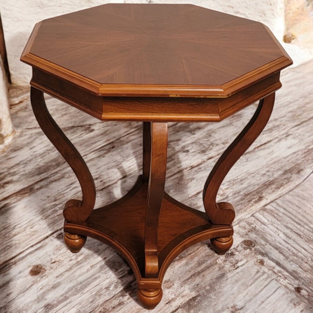 6248 Cherry Octogon 2 Tier Side #Table