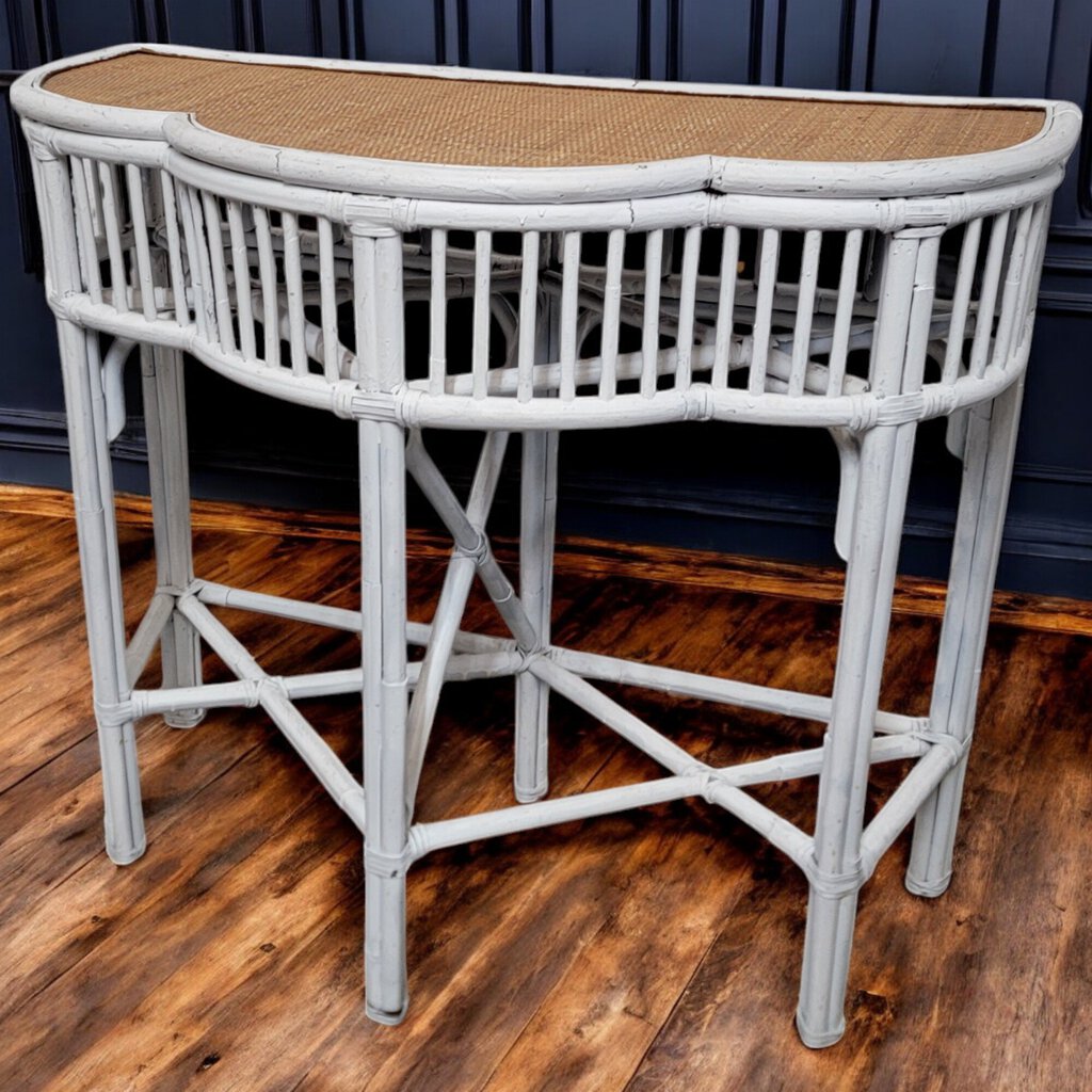 6252 Wicker and Rattan Half Round #Console