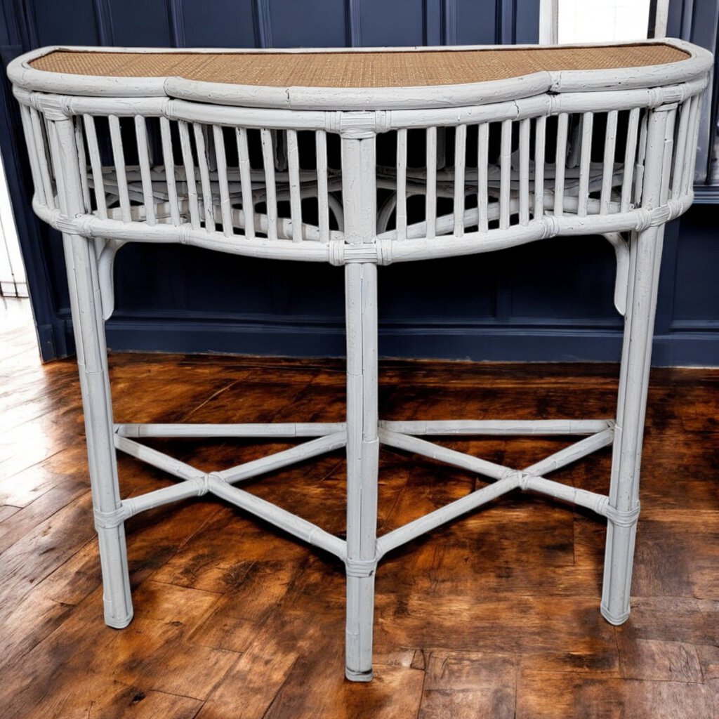 6252 Wicker and Rattan Half Round #Console