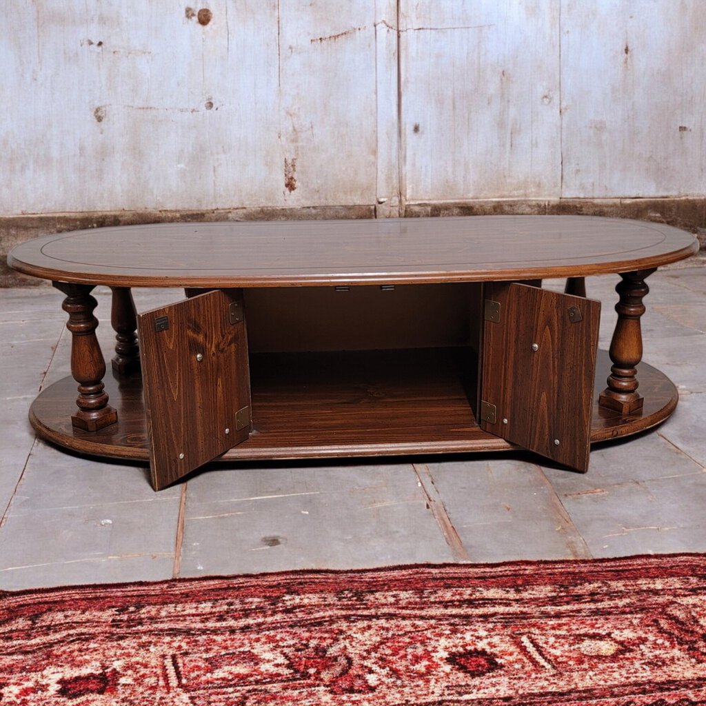 6256 Oval 2 Tier Colonial Pine #Coffee Table