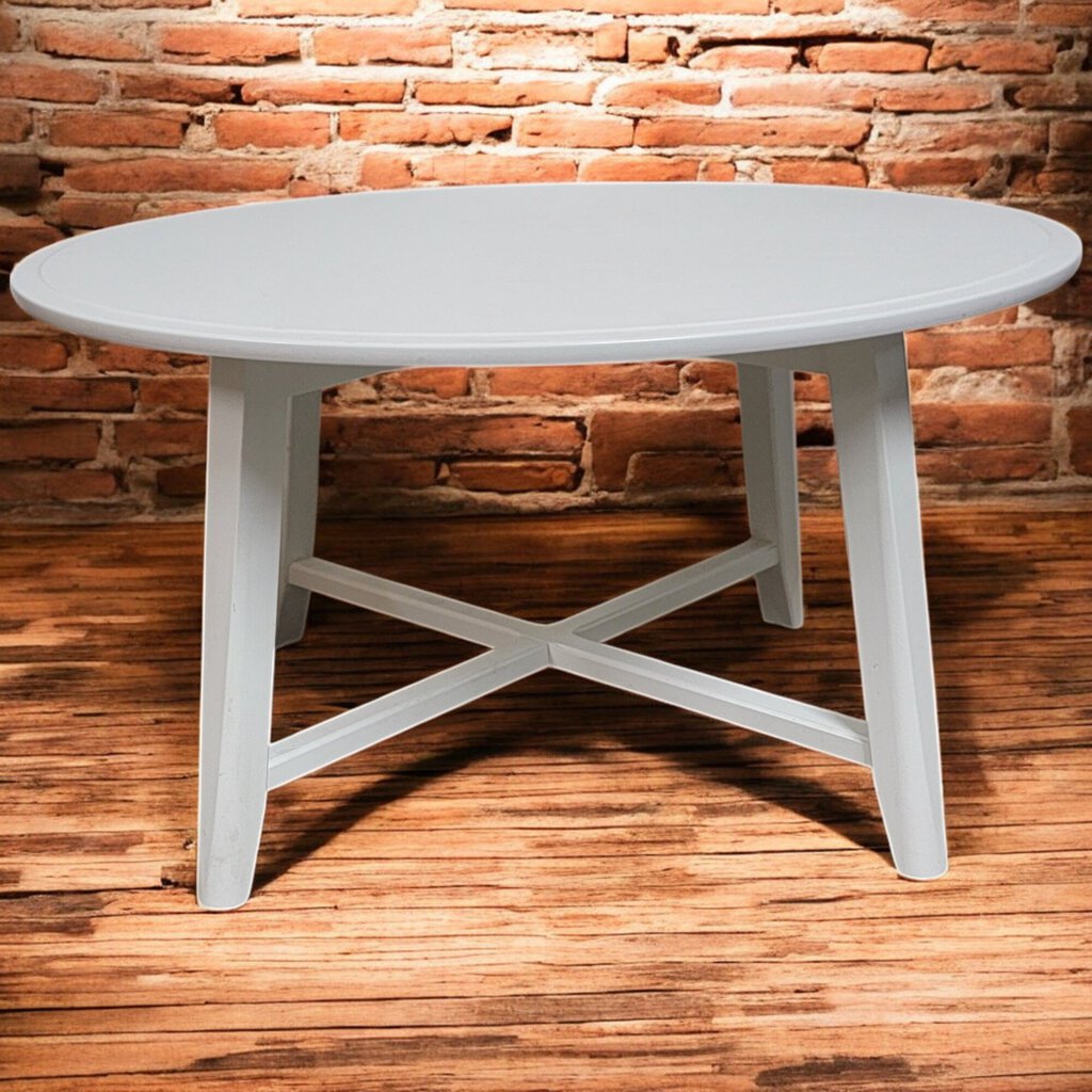 6269 Contemporary Round White Coffee #Table