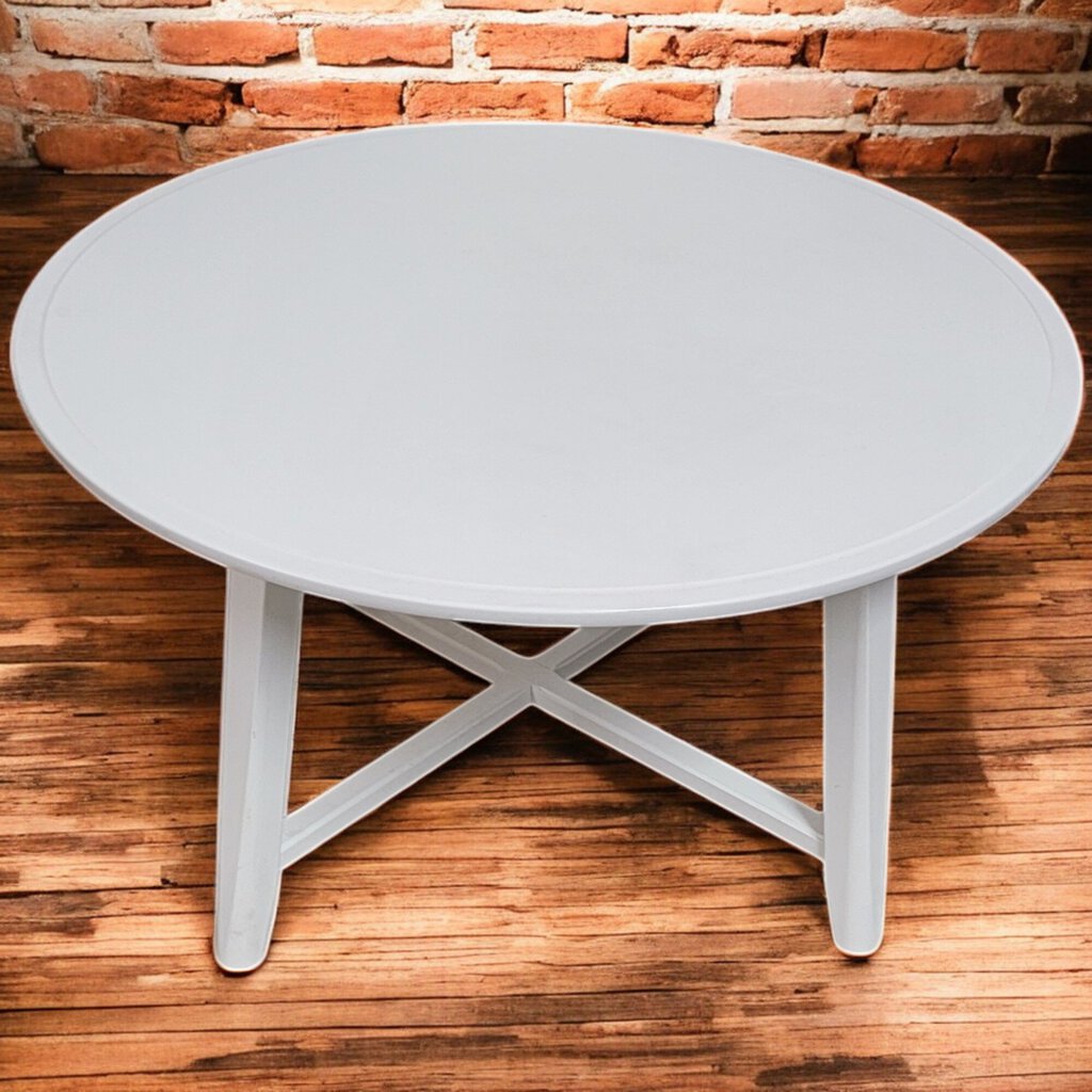 6269 Contemporary Round White Coffee #Table