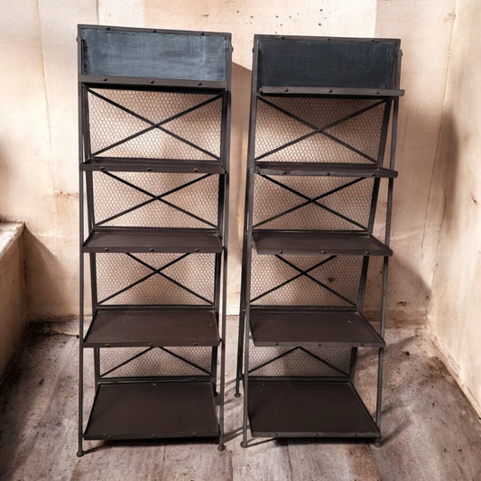 6419-6420 Industrial Farmhouse Folding Shelf Used ~ FURNITURE