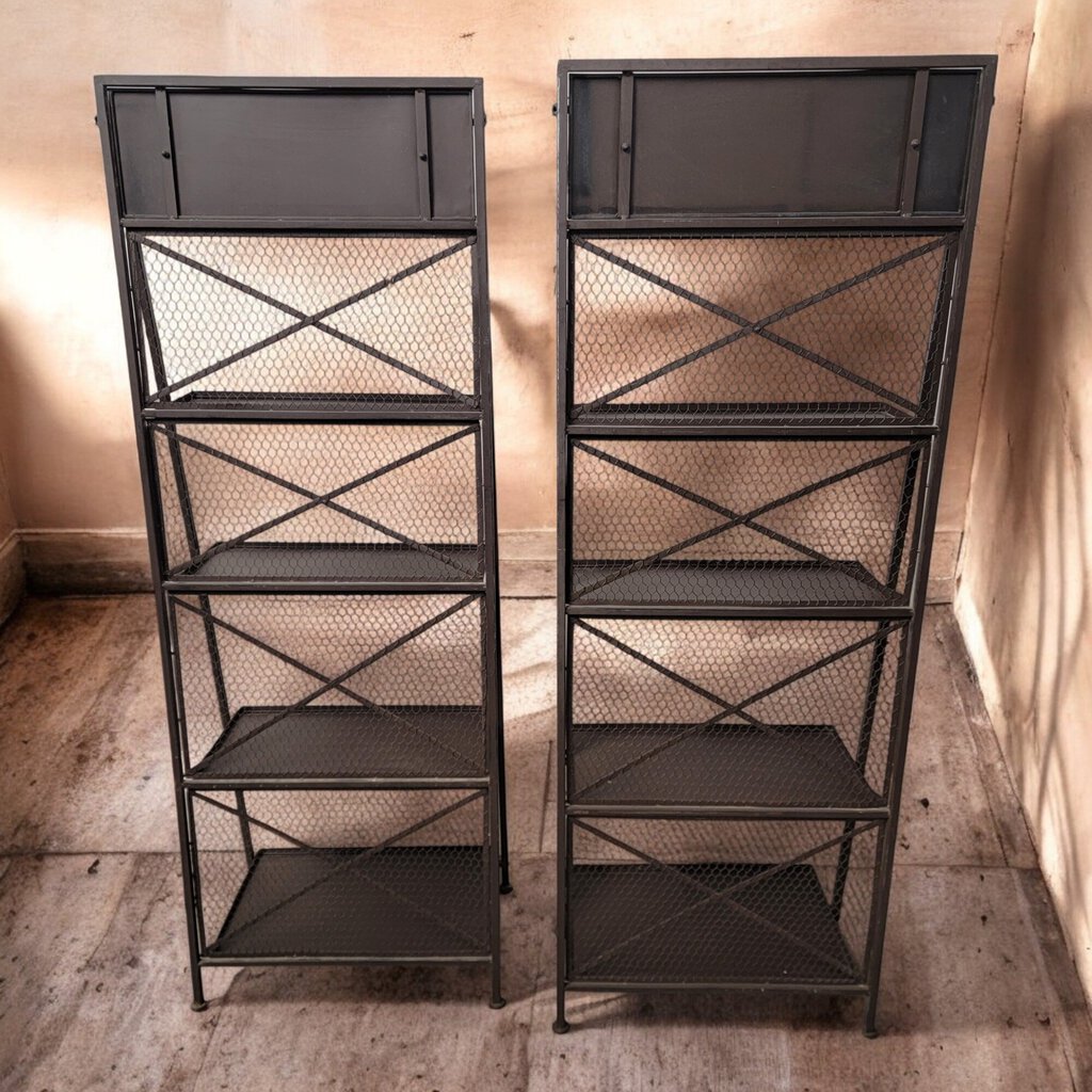 6419-6420 Industrial Farmhouse Folding Shelf ~ Furniture