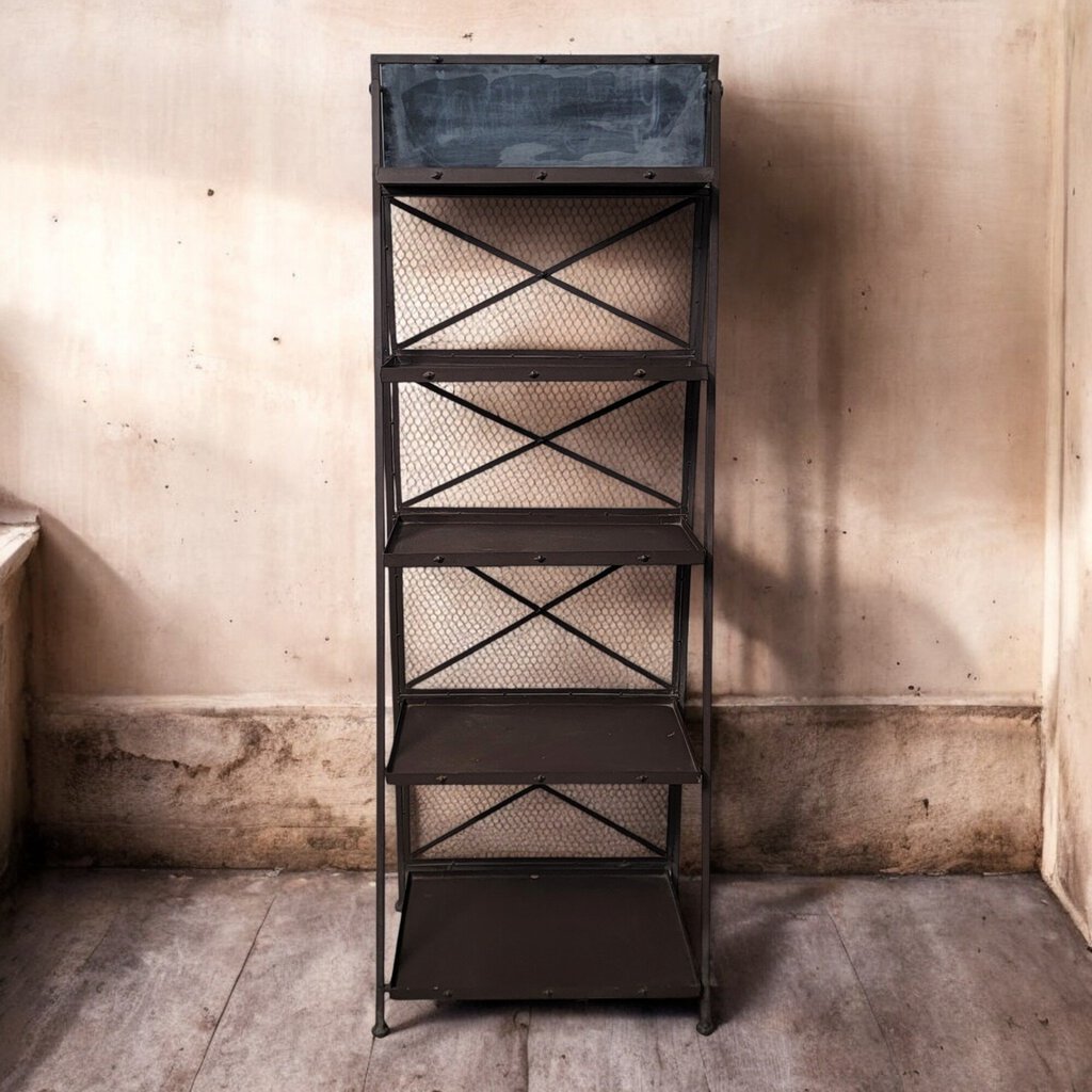 6419-6420 Industrial Farmhouse Folding Shelf ~ Furniture