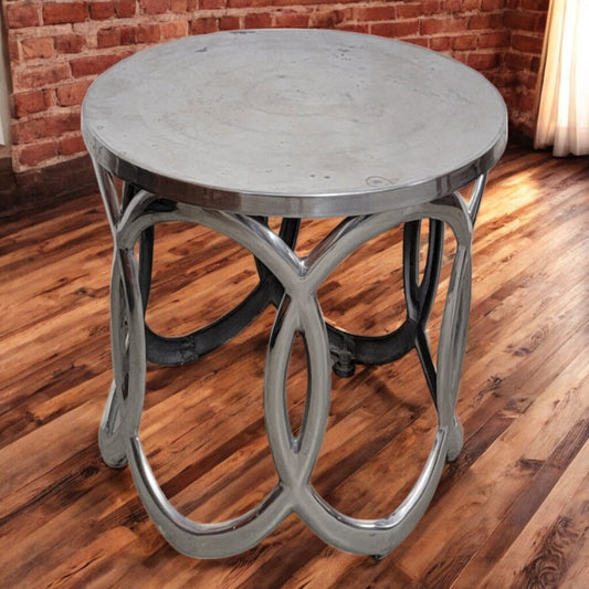 6441 Contemporary Silver Glam Side Table Used ~ Furniture