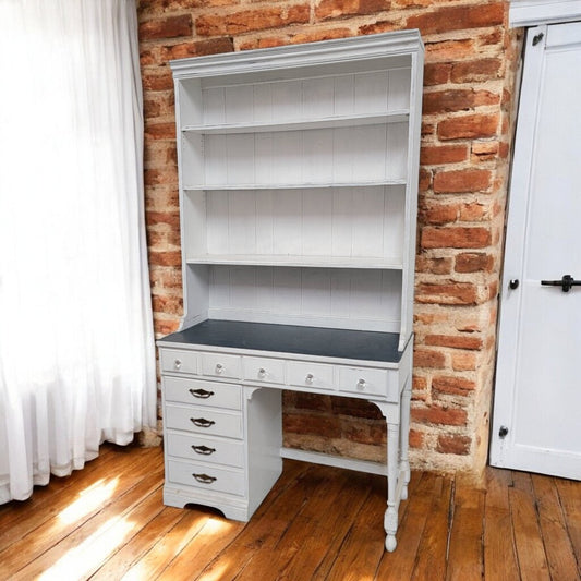 6540 Shabby White #Desk with Hutch
