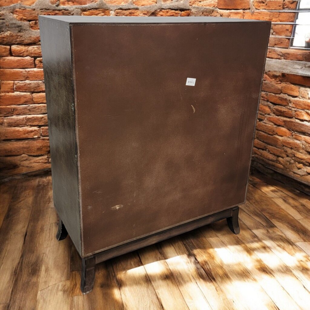 6560 Distressed Asian Themed Metal #Cabinet