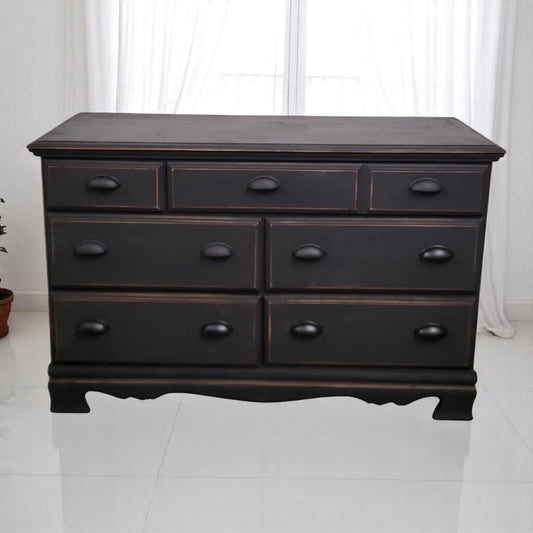 6641 Shabby Black Farmhouse 6 Drawer #Dresser