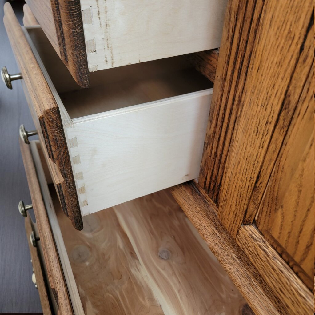 6643 Oak and Brass Fluted #Armoire