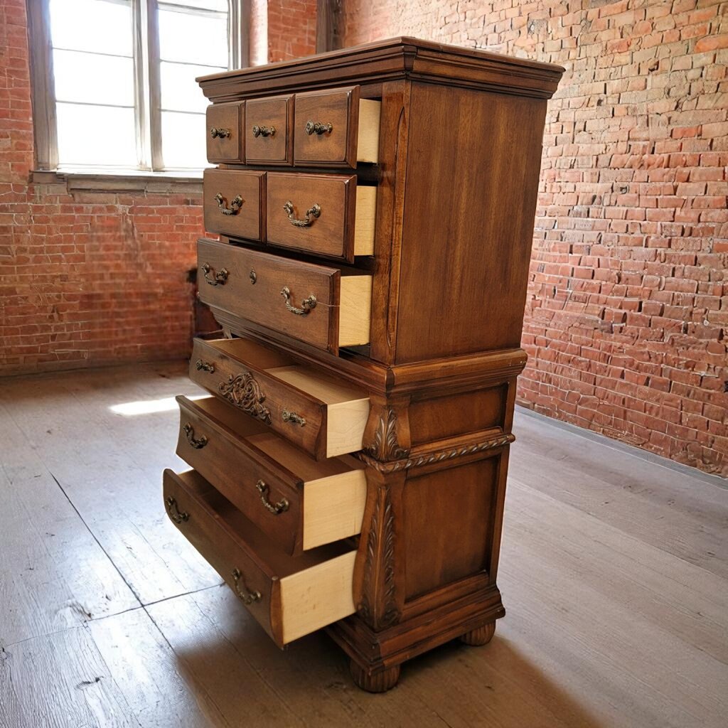 6644 Old World High boy 6 Drawer #Chest