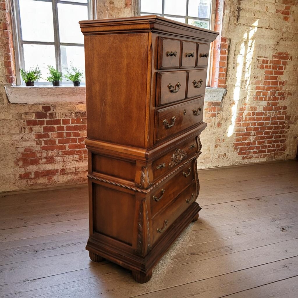 6644 Old World High boy 6 Drawer #Chest