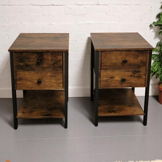 6658-6659 Heavy Industrial 2 Drawer #Nightstand