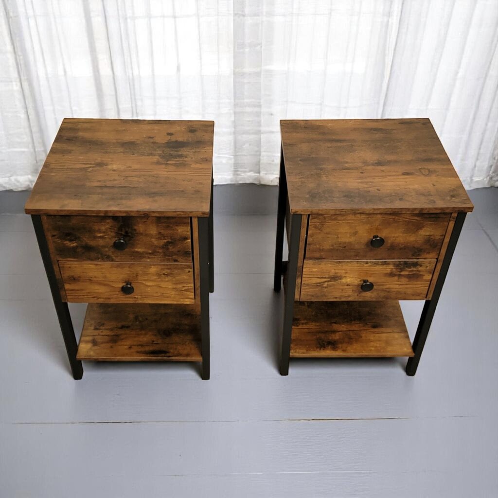 6658-6659 Heavy Industrial 2 Drawer #Nightstand