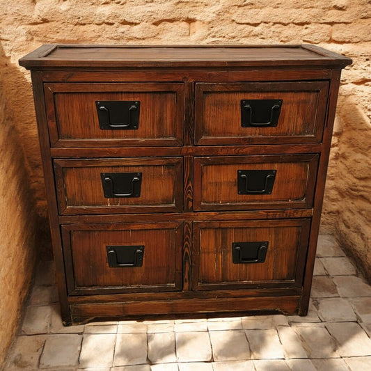 6713 Bombay Style 6 Drawer Console