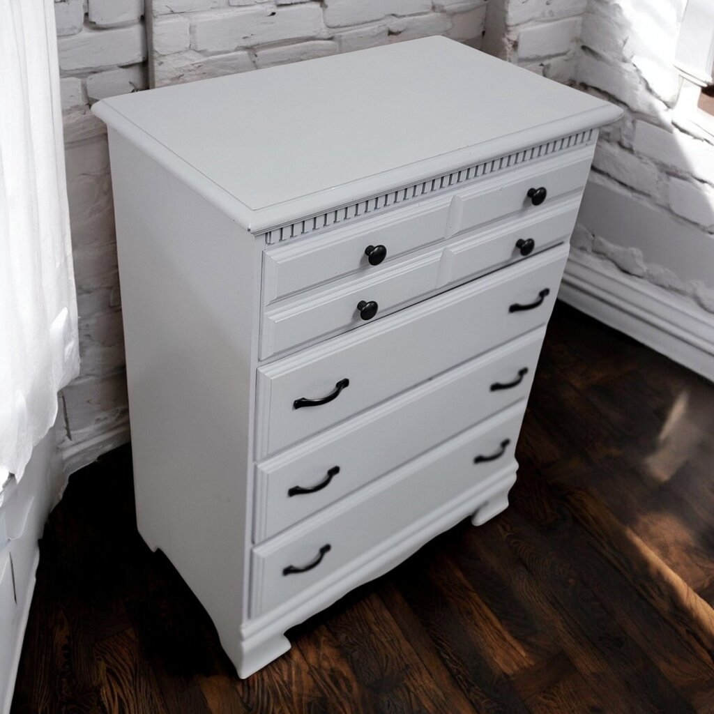6728 Traditional Black and Gray 4 Drawer Chest