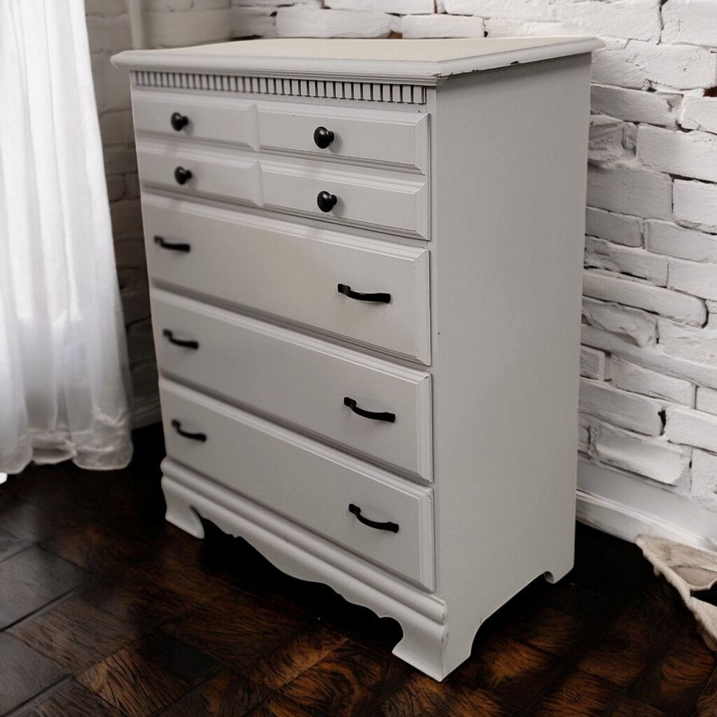 6728 Traditional Black and Gray 4 Drawer Chest