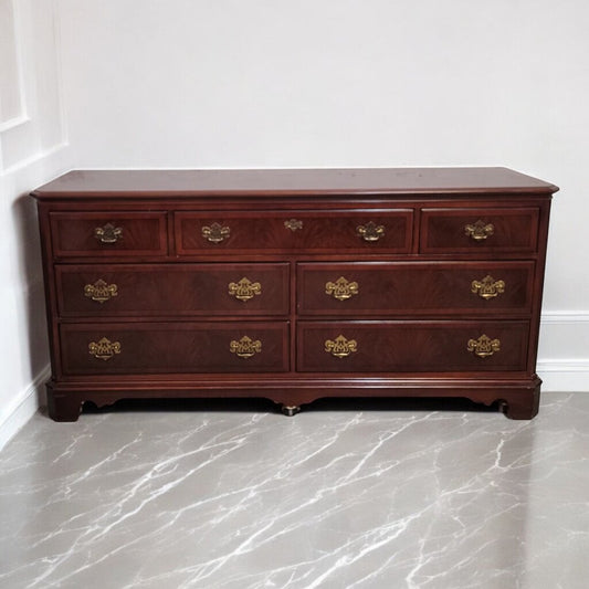 6754 Midcentury Chippendale Style Cherry Rolling #Dresser Used Furniture