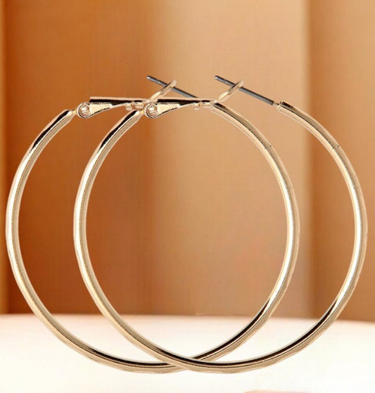 Gold Med Wire Hoops Used * Jewelry