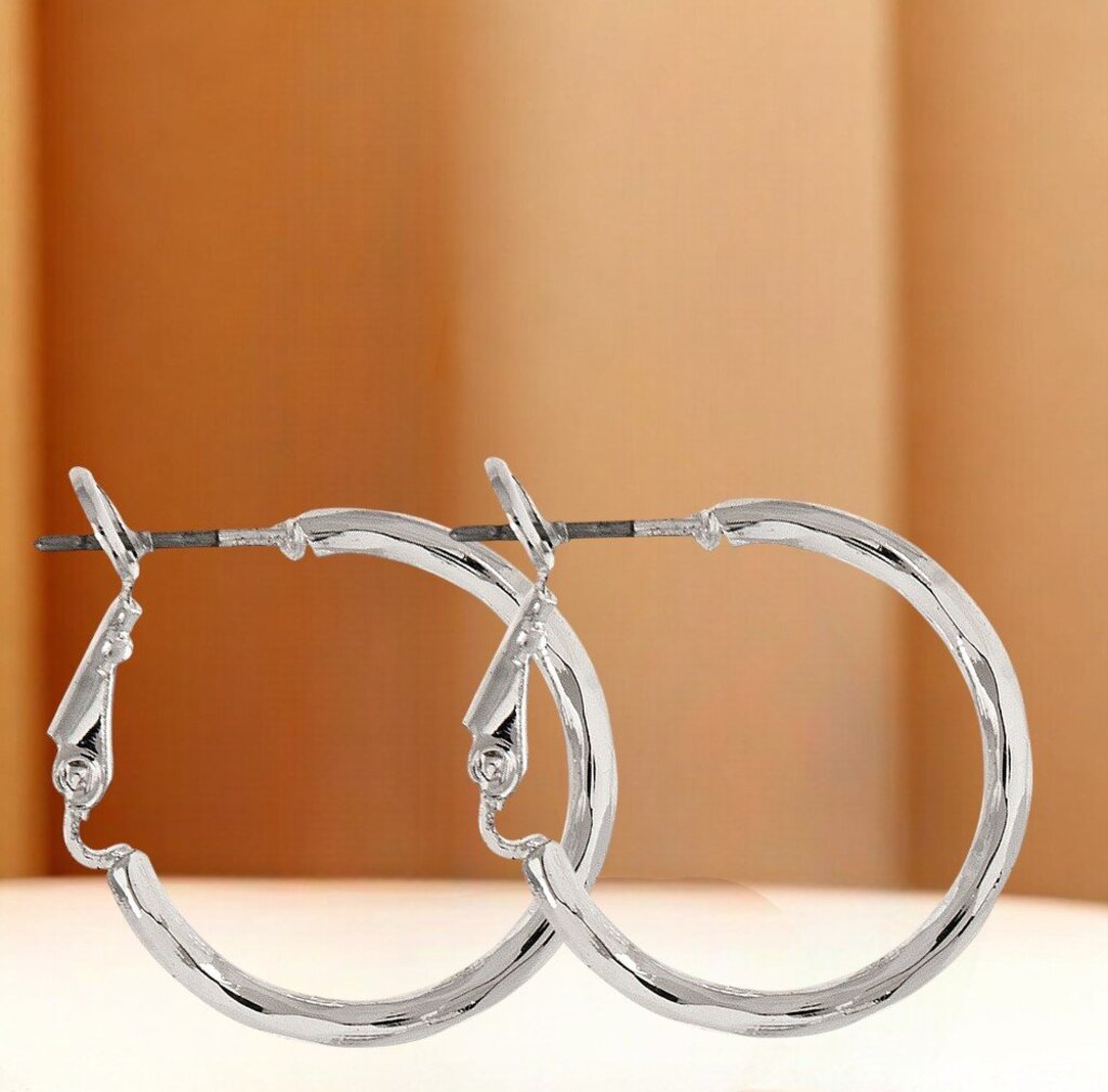 Sliver Small Hammered Hoop Earrings New JEWELRY *Wholesale*