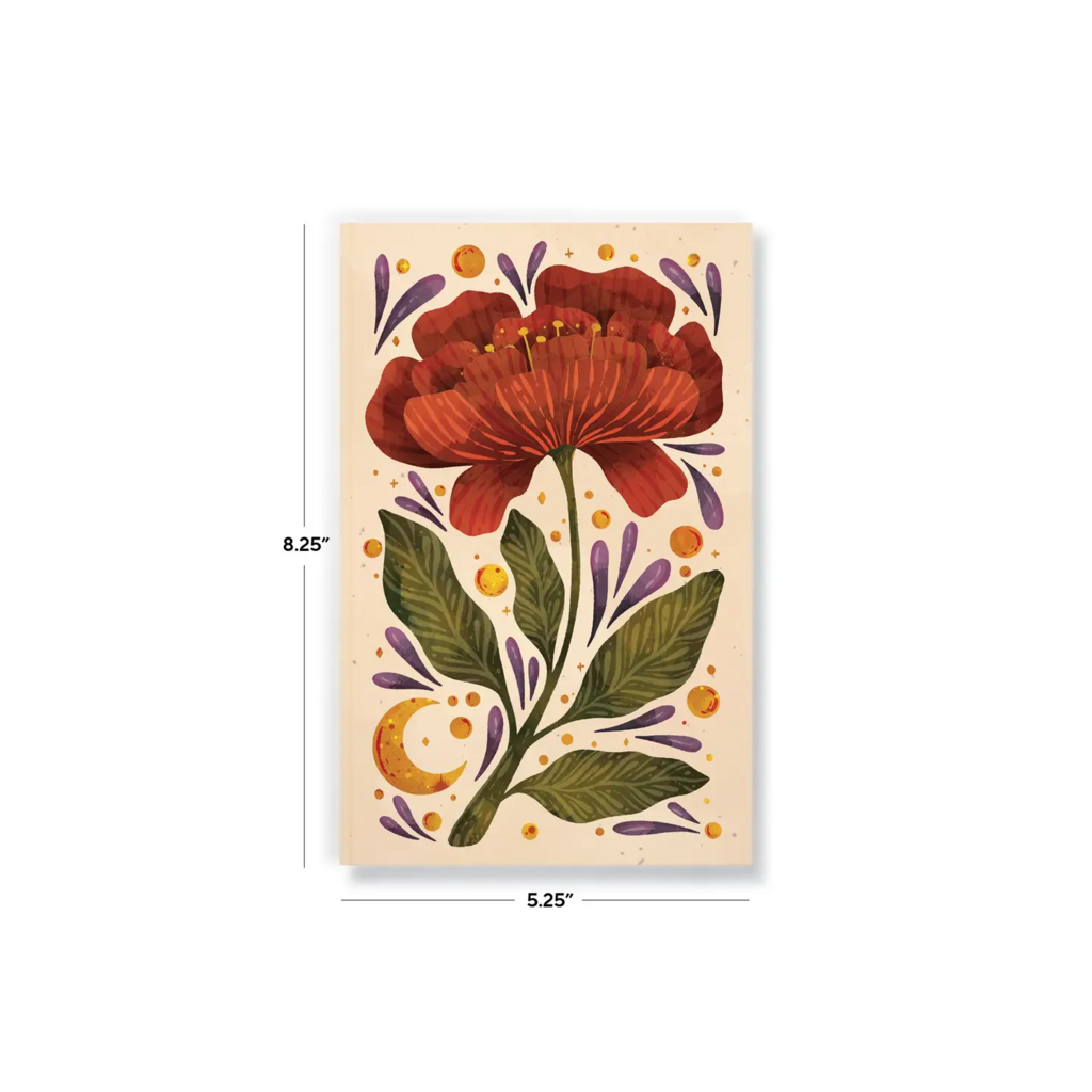 Burgundy Bloom Classic Layflat Notebook * Gifts & Speciality