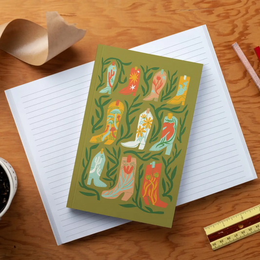 Botany Boots Classic Layflat Notebook Green New * Gifts & Speciality