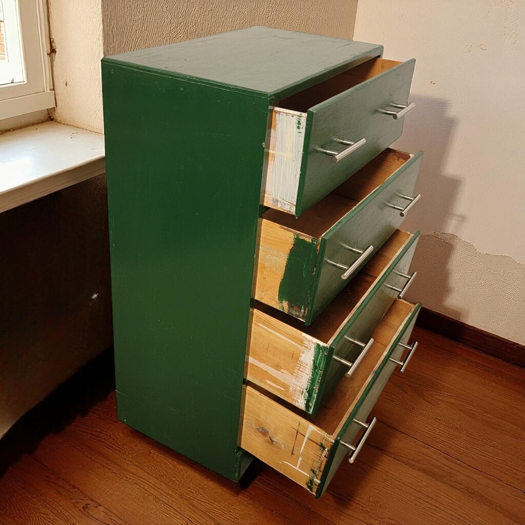 6875 Vintage Forest Green 4 Drawer Chest ~ Furniture