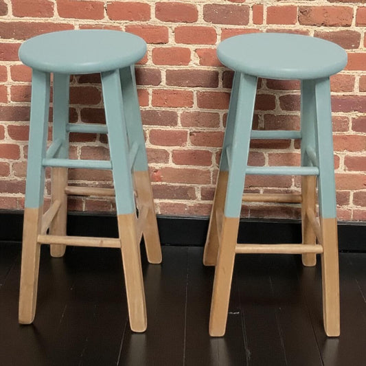 6889-6890 Contemporary Mint and Wood #Barstool Used Furniture