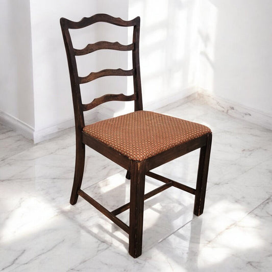 6896 Antique Ladderback Upholstered Chair Used Furniture
