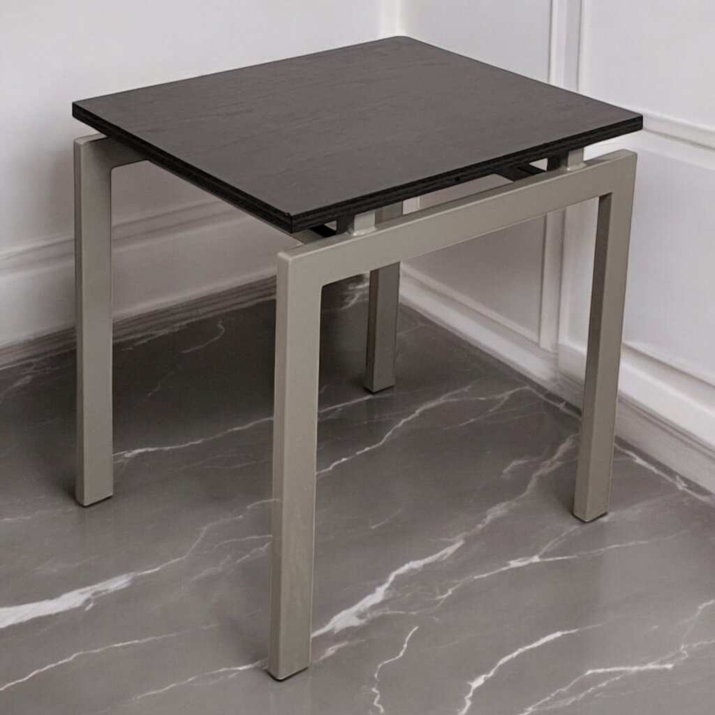 6901 Contemporary Metal and Birch Veneer Side Table ~ Furniture