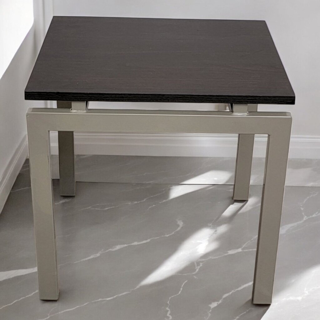 6901 Contemporary Metal and Birch Veneer Side Table Furniture