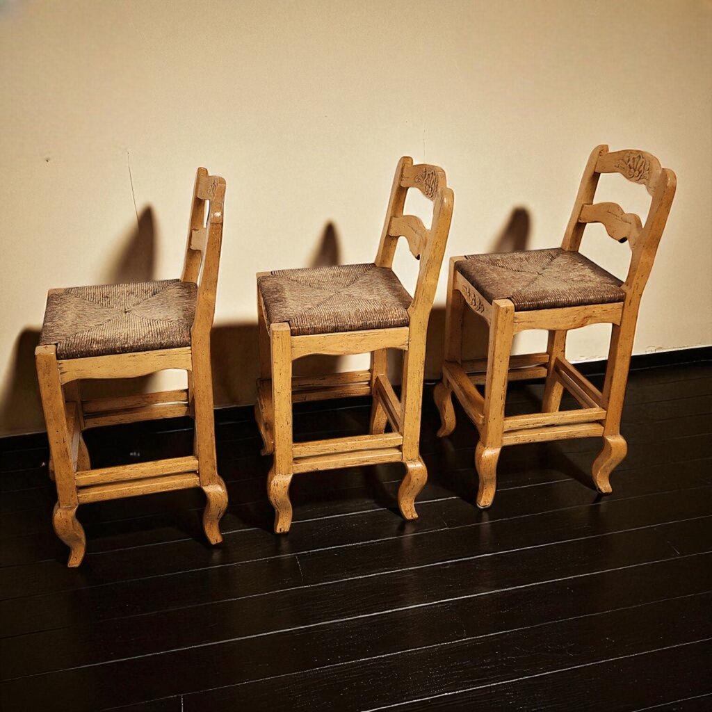 6922-6924 French Country Ladderback Carved Barstool Furniture