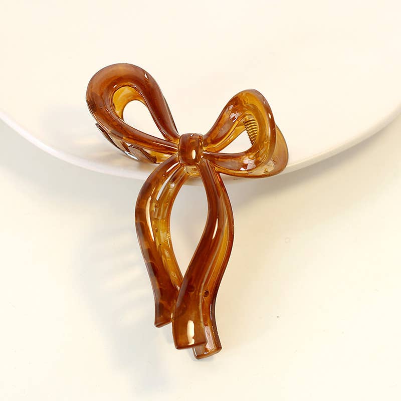 Gradient Jelly Color Bow Hair Claw, Sweet Hair Accessories