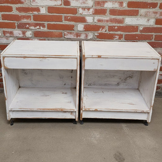 7051-7052 Shabby White #Nightstand With Drawer