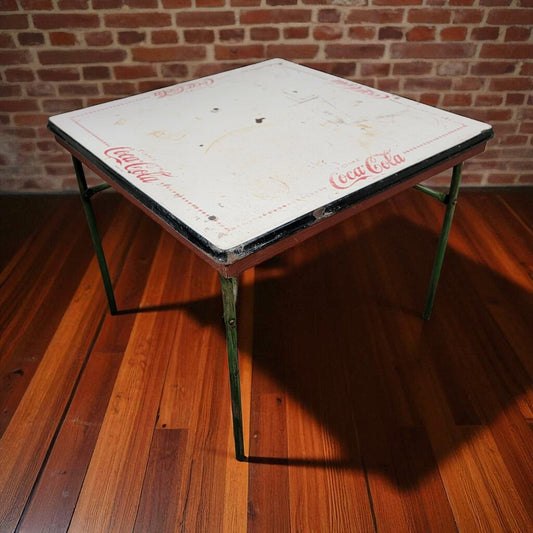 7054 Vintage Folding Metal Top Coke Table Used Furniture