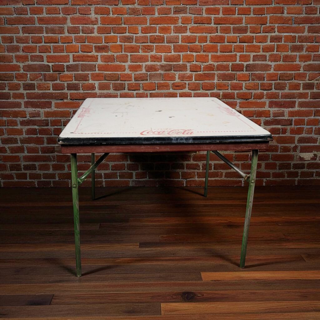 7054 Vintage Folding Metal Top Coke Table Furniture