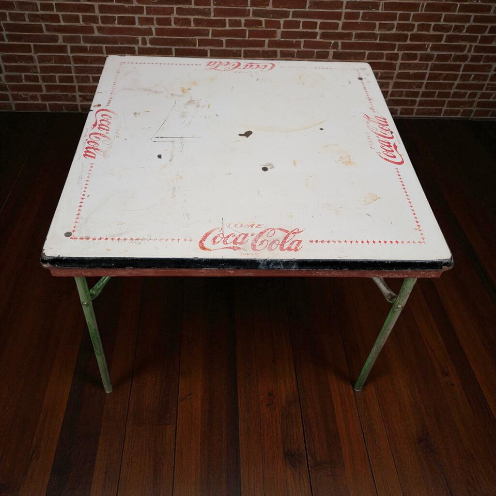 7054 Vintage Folding Metal Top Coca Cola Table ~ Furniture