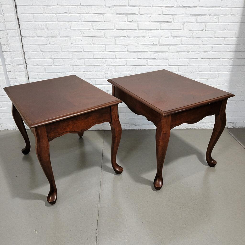 7058-7059 Cherry Queen Anne End #Table with Drawer Furniture