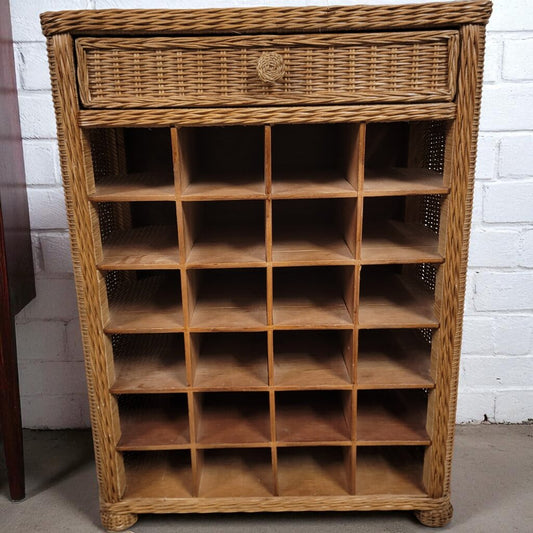 7060 Wicker Wine #Rack with Drawer Used Furniture