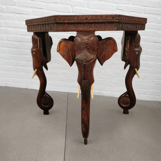 7063 Vintage Anglo- Indian Carved Rosewood Plant Stand/ Accent #Table Used Furniture