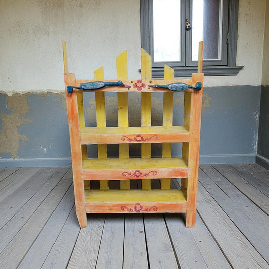 7081 4 Tier Painted Picket Fence Shelf Used Furniture