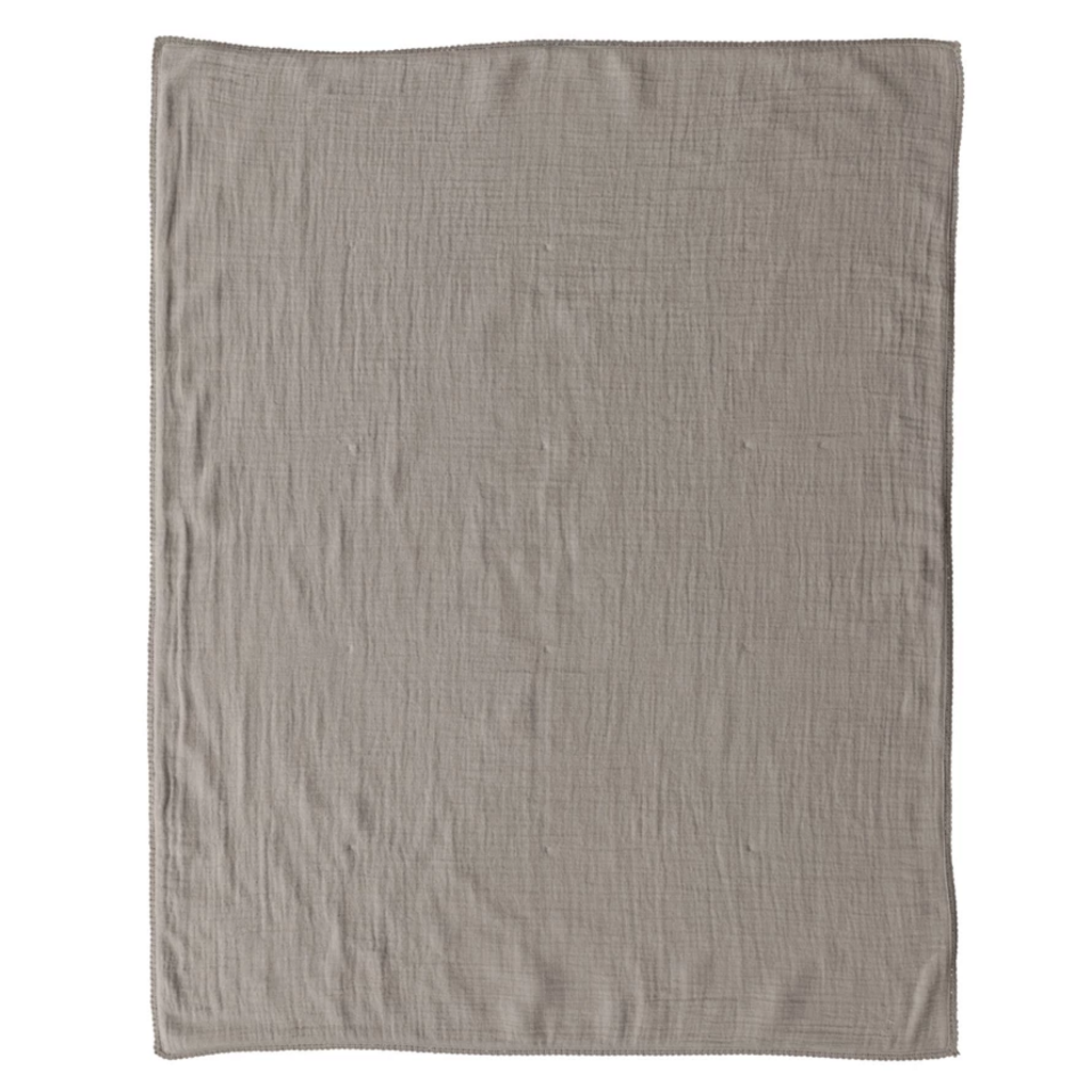 Cotton Double Cloth Baby Blanket w/ Trim 40"L x 32"W TAUPE New * Children's