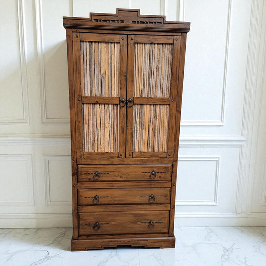7109 Southwest Mexico Style Rustic Corner Armoire