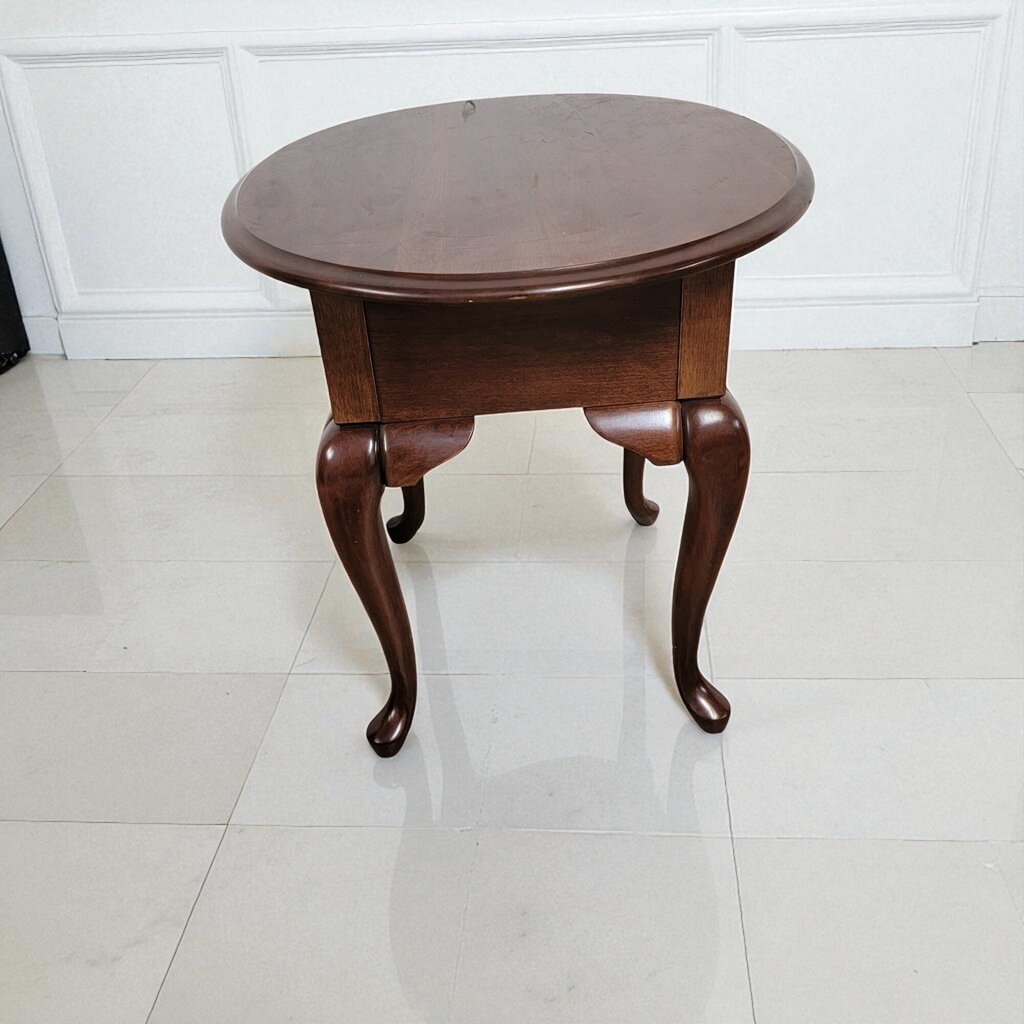 7114 Oval Cherry Wood Accent #Table with Drawer Furniture