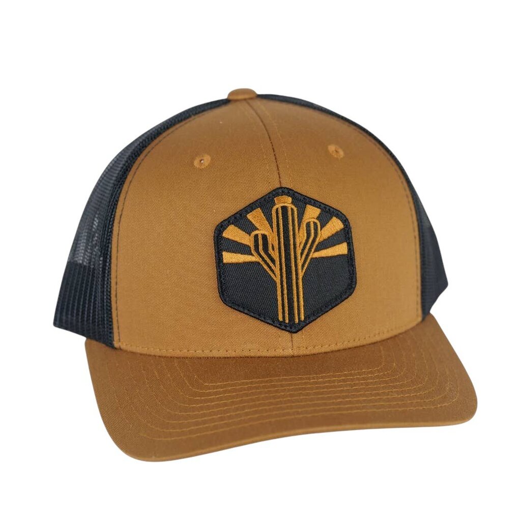 Iconic AZ- Copper Sentinel Curved Trucker Carmel Black New * Regional | Hats Bags Accessories